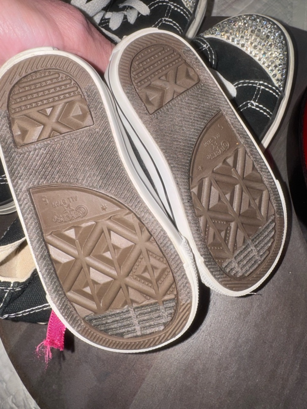 Custom Bling Converse Mommy & Me Set | Rhinestone Toe | Black Low Tops - Picture 11 of 11